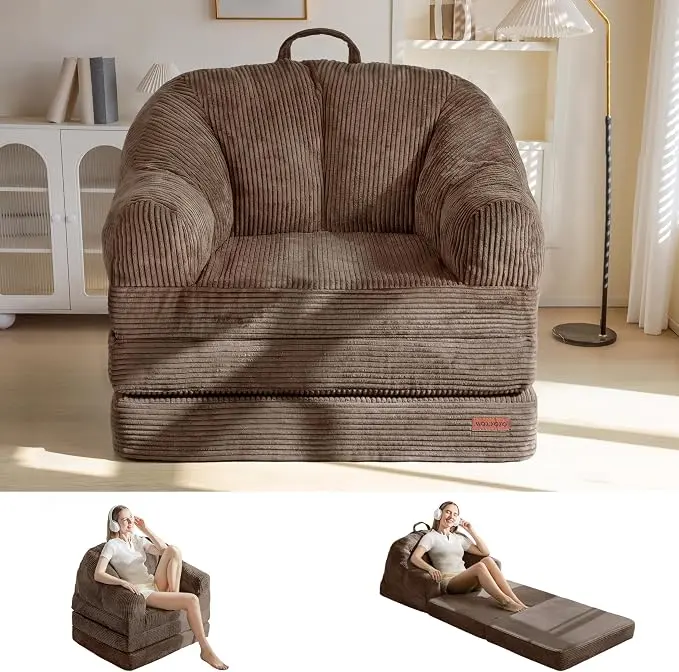 MAXYOYO Folding Sofa Bed with Backrest, Boneless Fold Out Couch Bed with Handle