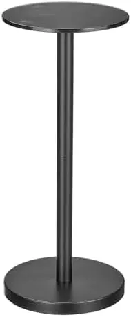 mDesign Glass Top Side/End Drink Table