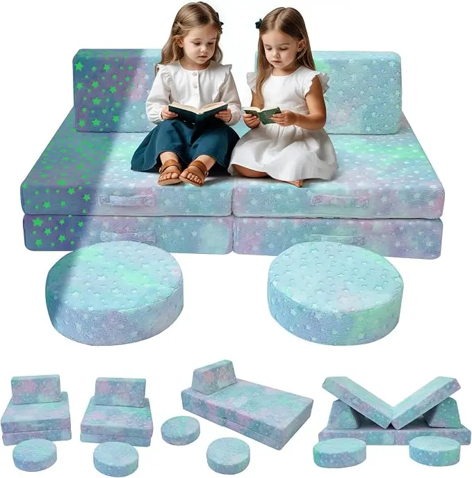 MeMoreCool Toddler Play Couch, 8-Piece Modular Kids Couch Set