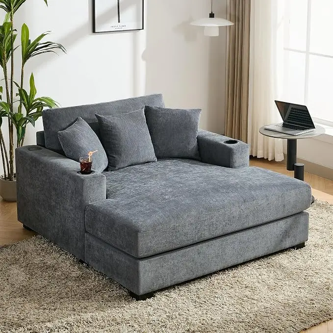 Merax Modern Upholstered Indoor Chaise Lounge