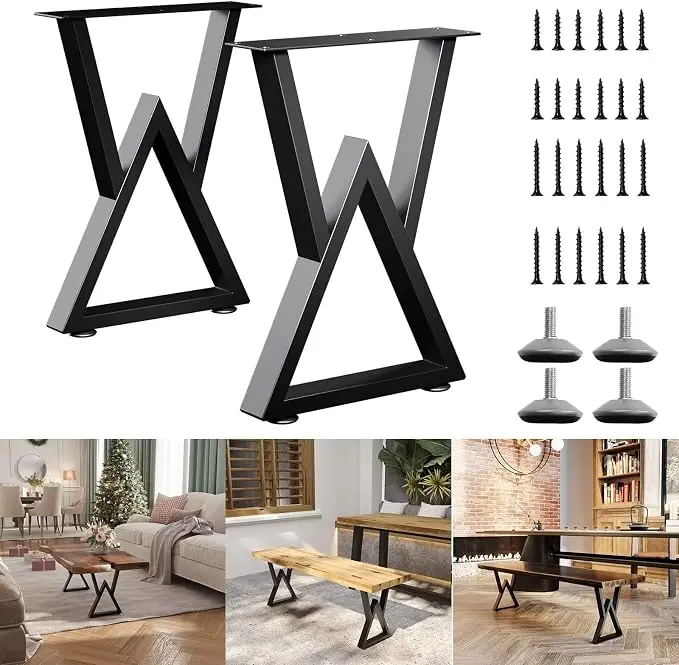 Metal Bench Legs 16 Inch Double Triangle Coffee Table Legs End Table Legs