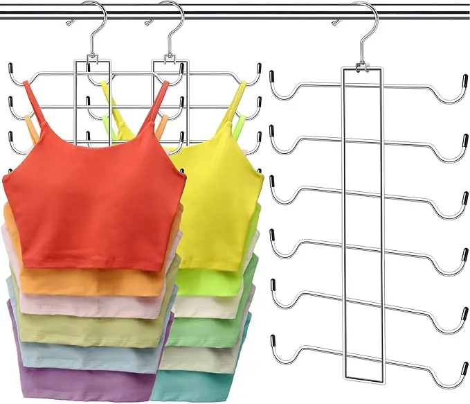 Metal Tank Top Hanger 2 Pack, Space Saving Bra Organizer