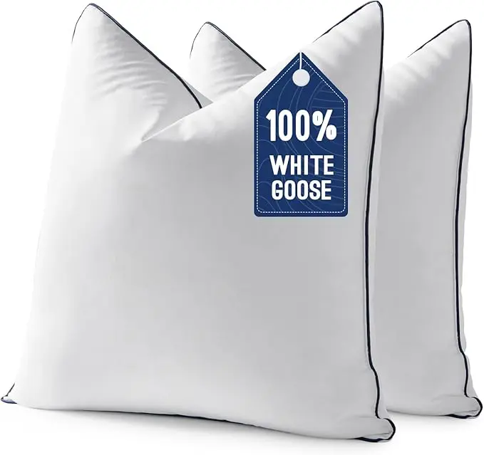 MIULEE Goose Feather Down 18x18 Pillow Insert Set of 2