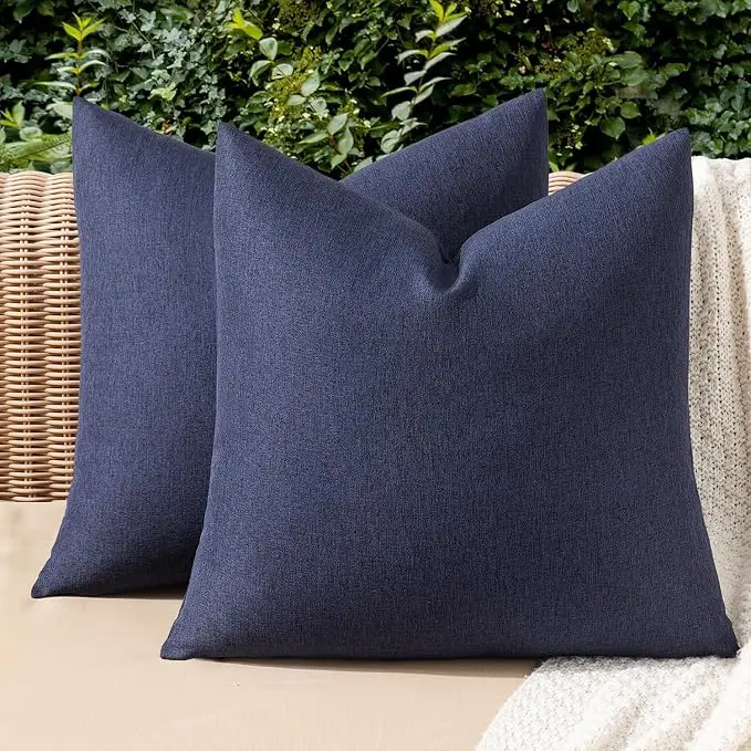 MIULEE Pack of 2 Decorative Outdoor Solid Waterproof Throw Pillow Covers Euro