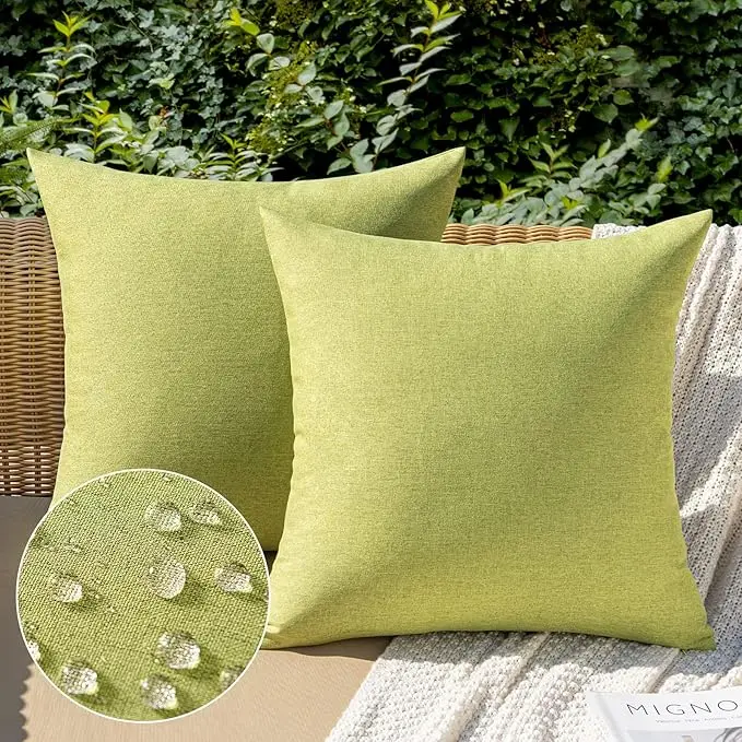 MIULEE Pack of 2 Decorative Outdoor Solid Waterproof Throw Pillow Covers Spring