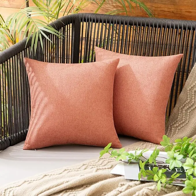 MIULEE Pack of 2 Decorative Outdoor Solid Waterproof Throw Pillow Covers Spring