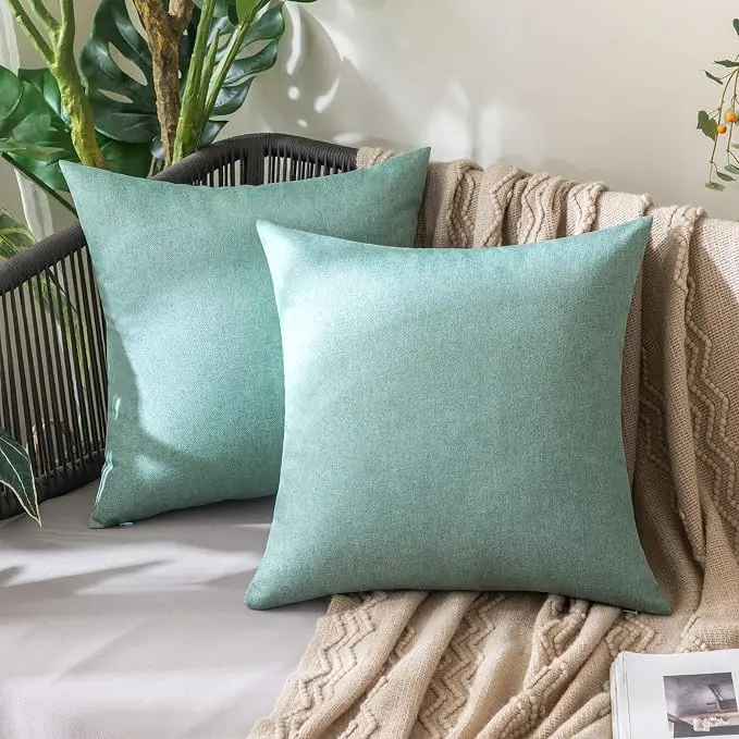 MIULEE Pack of 2 Decorative Outdoor Solid Waterproof Throw Pillow Covers Spring