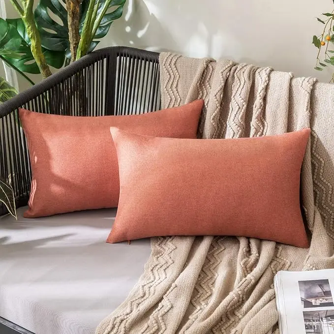 MIULEE Pack of 2 Decorative Outdoor Solid Waterproof Throw Pillow Covers Spring