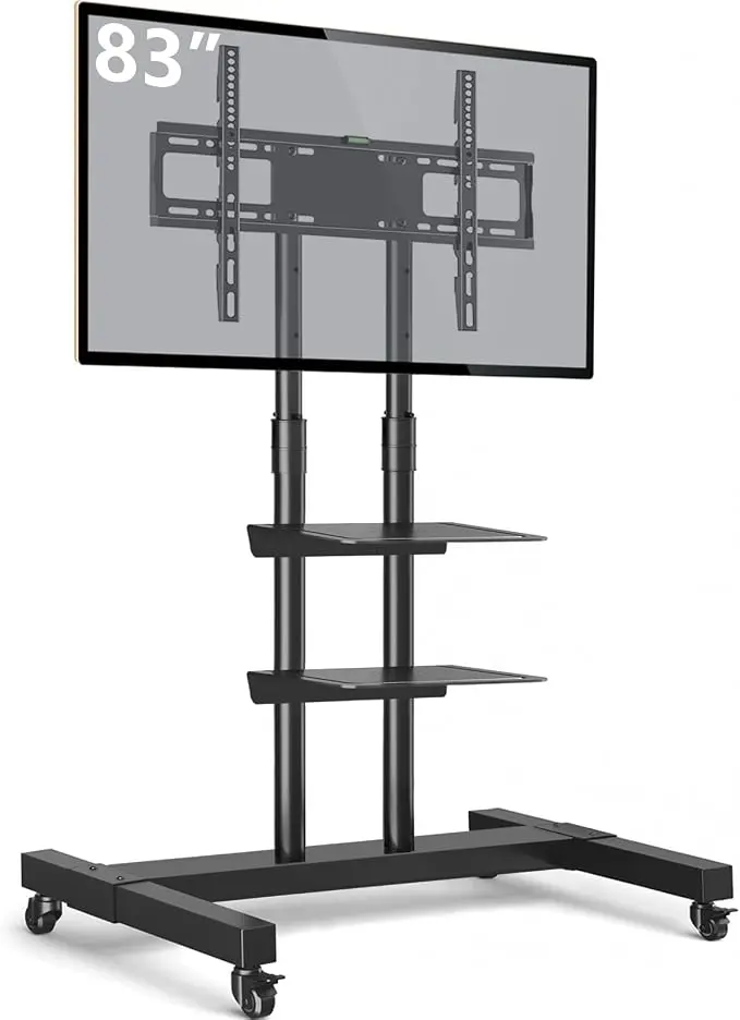 Mobile TV Stand Rolling TV Cart Floor Stand