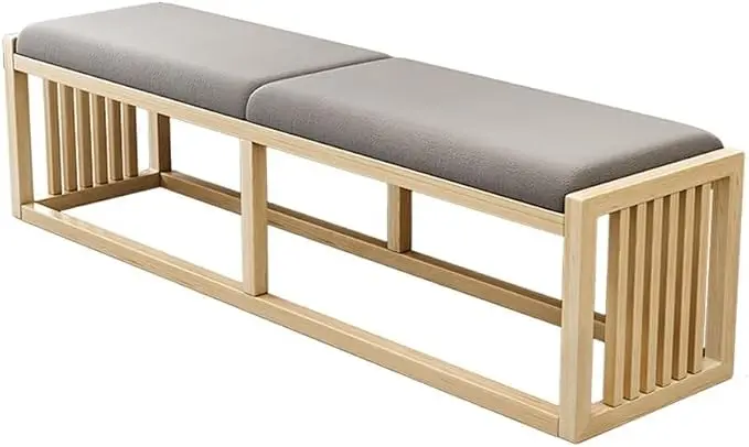 Modern Decor Bench Solid Wood New Chinese Style Bed End Stool Shoe Bench