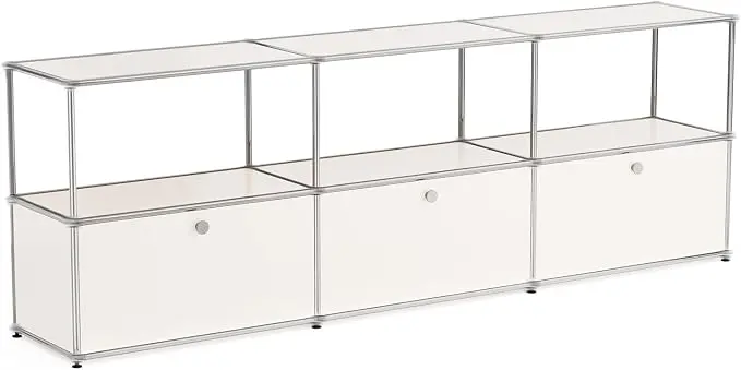 Modern Storage Cabinet White G Versatile Free-Standing Organizer