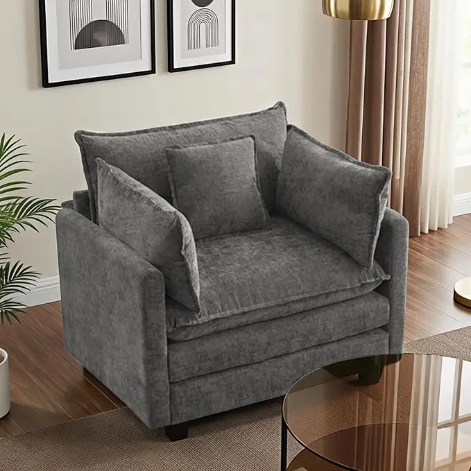 Modular Sectional Sofa Cloud Couch, Deep Seat Washable Chenille Fabric Sofa