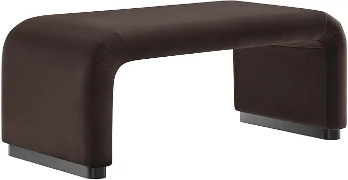 Modway EEI-6735-BLK-CHB Koda Performance Velvet Waterfall Ottoman
