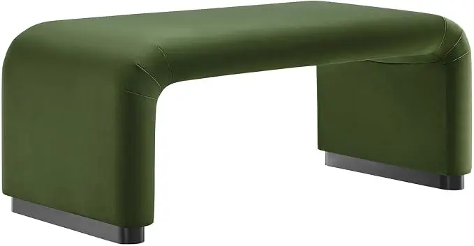 Modway EEI-6735-BLK-MOS Koda Performance Velvet Waterfall Ottoman