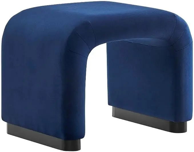 Modway Koda 24" Performance Velvet Upholstered Waterfall Stool or Side Table in