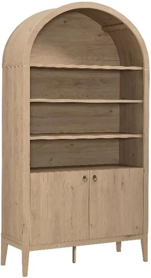 Modway Nolan Tall Arched Storage Display Cabinet in Light Oak