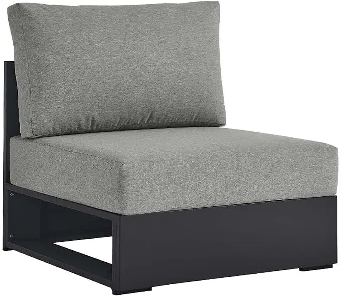 Modway Tahoe Aluminum Armless Patio Gray Modular Weather-Resistant