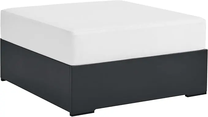 Modway Tahoe Aluminum Ottoman in Gray White