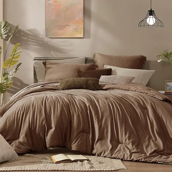 Monbix California King Comforter Set, Bed in a Bag 7 Pieces