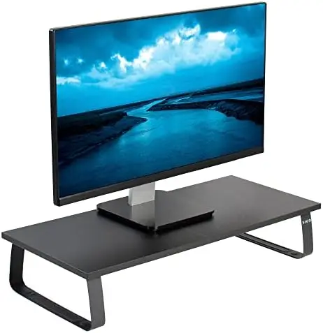 Monitor and Laptop Stand, 24 inch Desktop Riser, Black, STAND-V000D