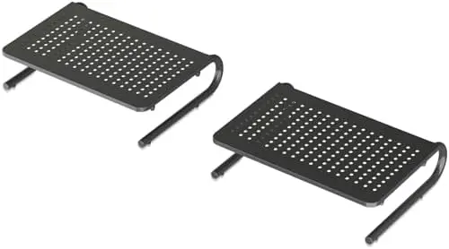 Monitor Stand Riser for Computer,Laptop,Printer, Notebook and All Flat Screen Display with Vented Metal Platform and 4 Inches Height Underneath Storage (MST004-2)