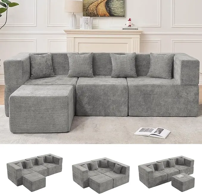 MONVANE 103'' Modular Sectional Sofa, Cloud Sectional Couch