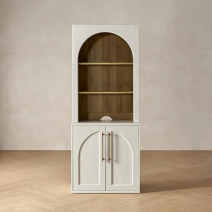 mopio Blake Tall Display Cabinet, Kitchen Buffet Pantry Cupboard, Trophy