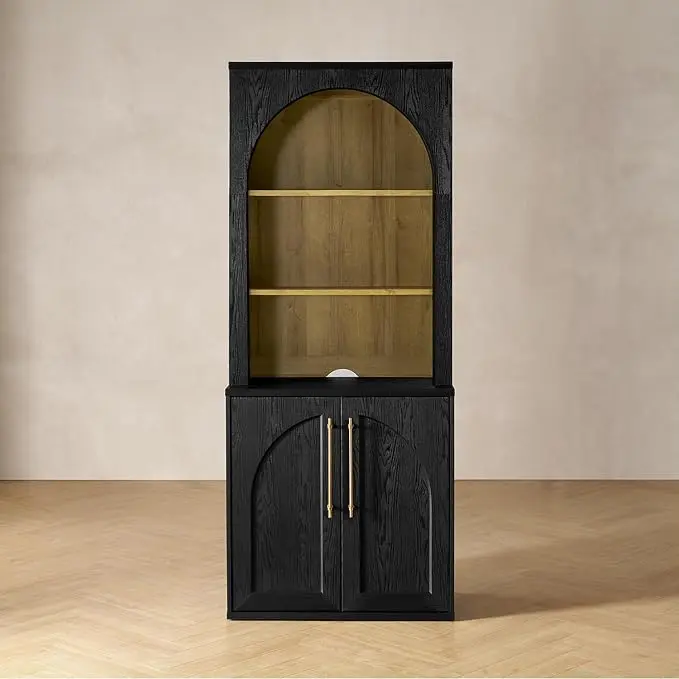 mopio Blake Tall Display Cabinet, Kitchen Buffet Pantry Cupboard, Trophy