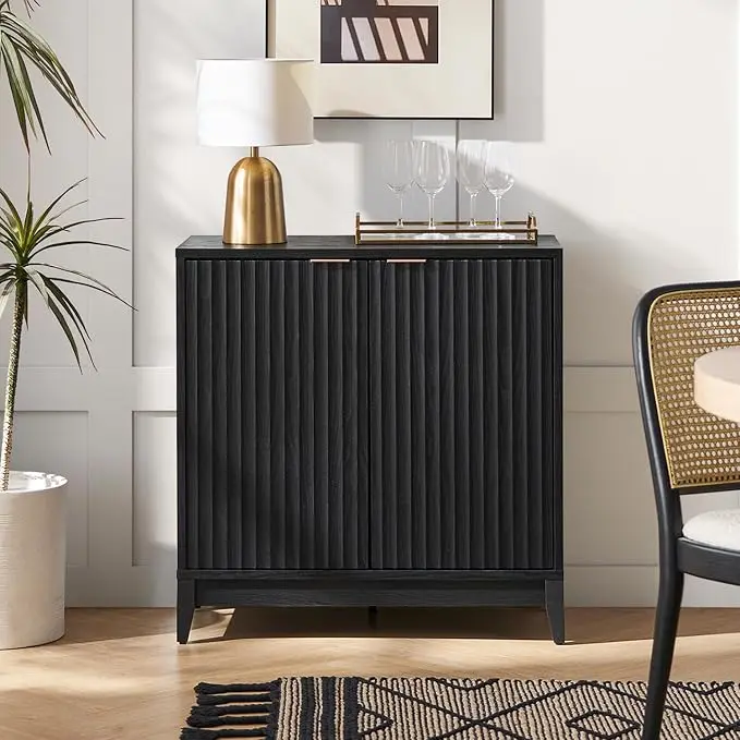 mopio Brooklyn Fluted Storage Cabinet, Modular Accent Buffet Sideboard