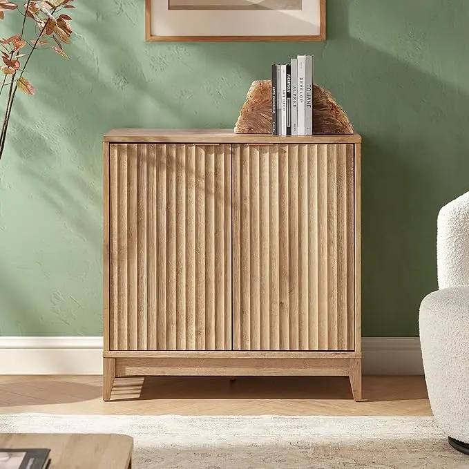 mopio Brooklyn Fluted Storage Cabinet, Modular Accent Buffet Sideboard