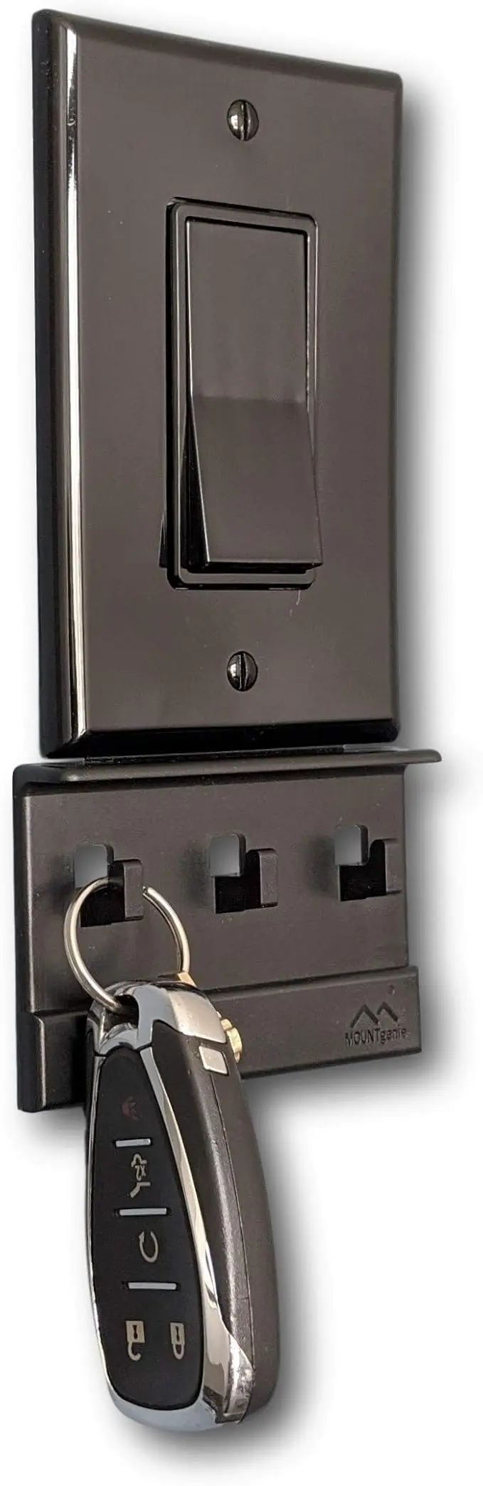 Mount Genie The No-Screwups Key Hook Organizer (Black, 1-Pack)