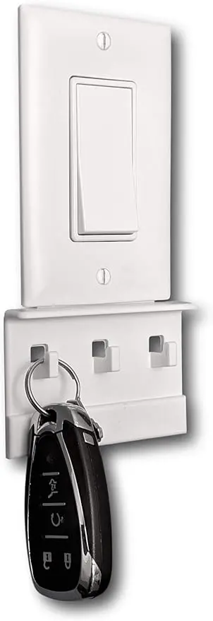 Mount Genie The No-Screwups Key Hook Organizer (White, 1-Pack)