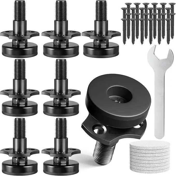 MROCO Adjustable Leveling Feet, 3/8"-16 Thread T-Nut Kit Furniture Levelers