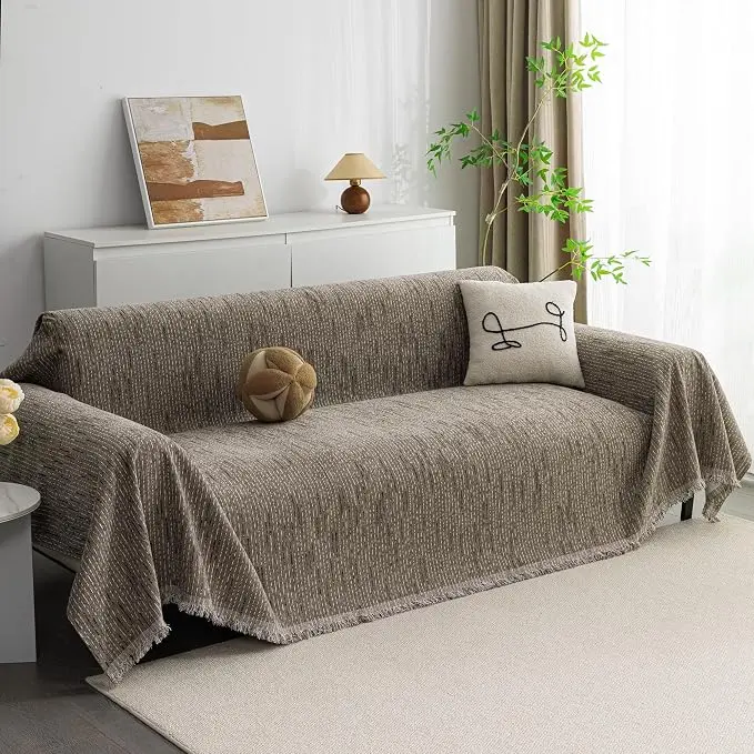MYSKY HOME Boho Couch Cover Sand Sofa Covers