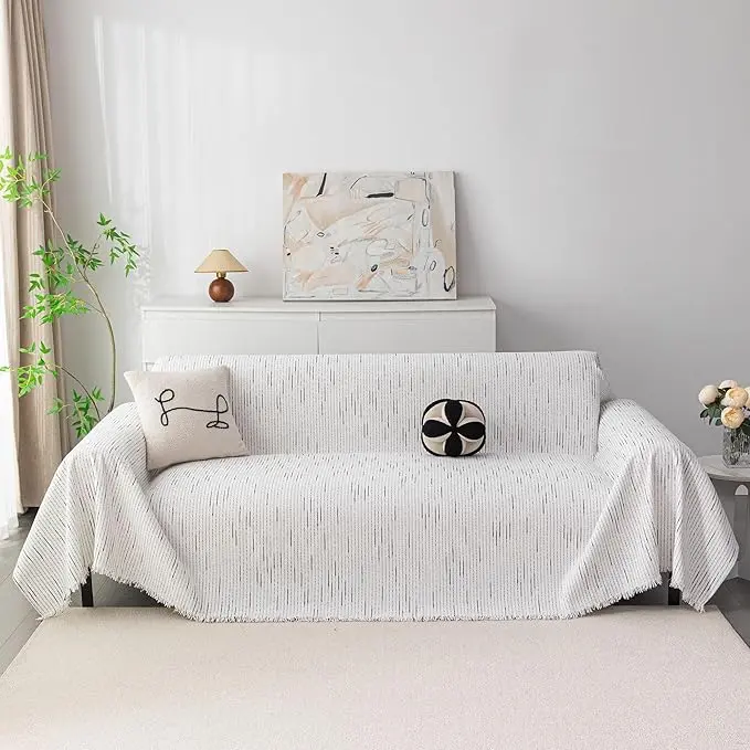 MYSKY HOME Couch Covers for 2 Cushion Couch Sofa, Chenille L Shape Sectional