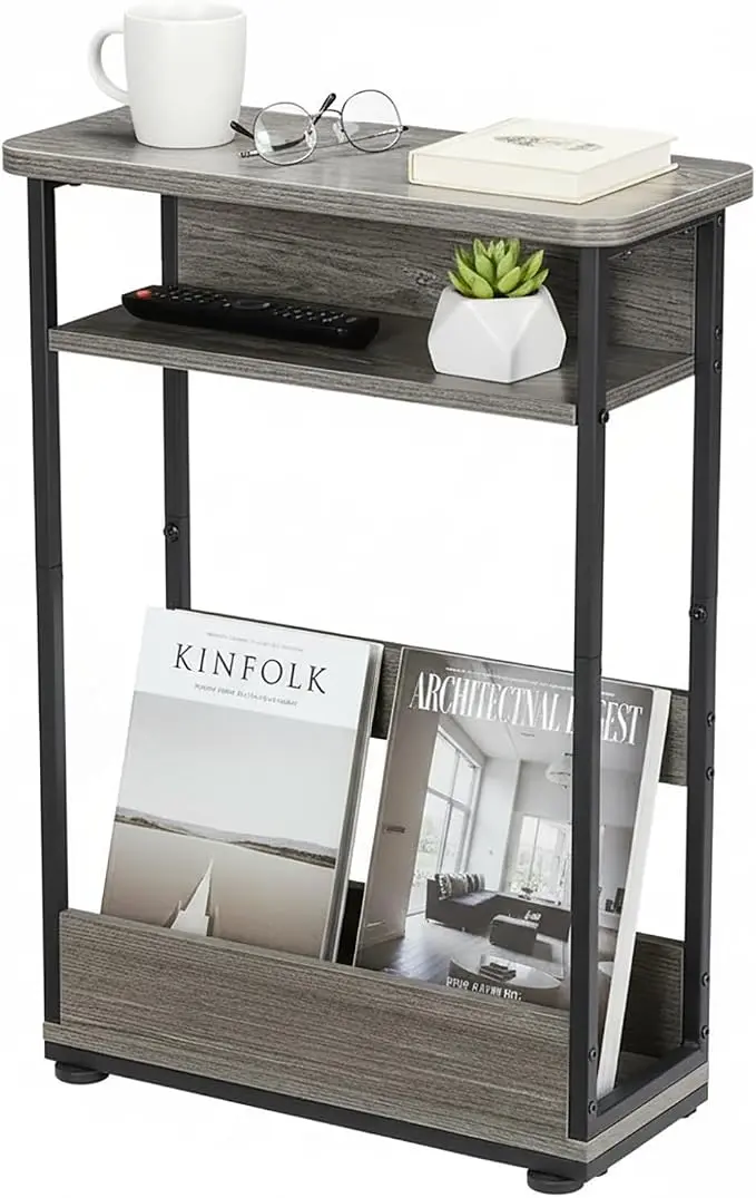 Narrow Side Table, 3-Tier Slim End Table