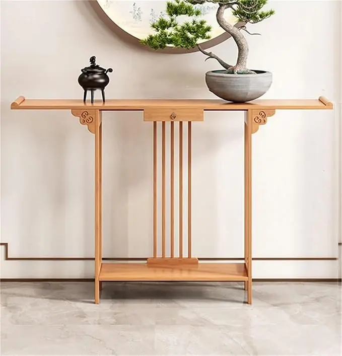 Natural Bamboo Console Table
