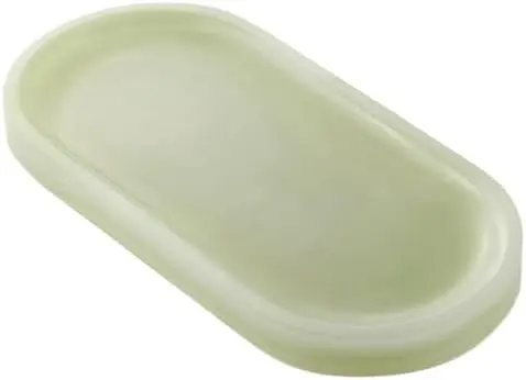 Natural Marble Decorative Tray, 9.8”x4.4”, Olive Green