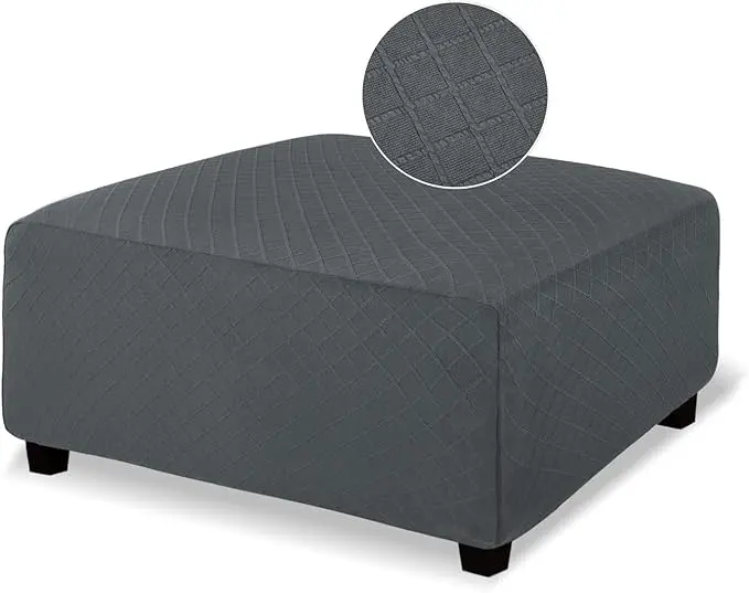NeColorLife Ottoman Cover Rectangle Oversize Slipcover Stretch Footrest Stool