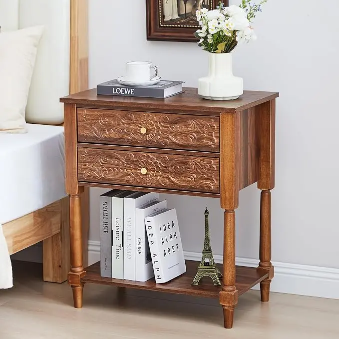 Nightstand, Farmhouse Bedside Table
