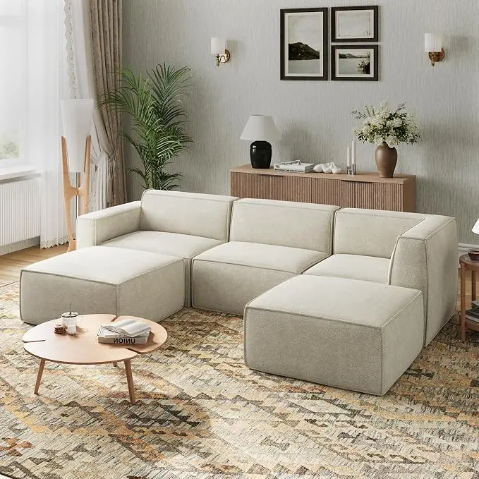 Novilla 109" Modular Sectional Sofa, No Assembly Cloud Sectional Couch