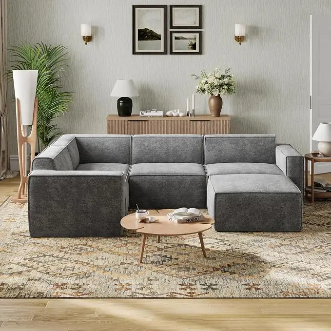 Novilla 109" Modular Sectional Sofa, No Assembly Cloud Sectional Couch
