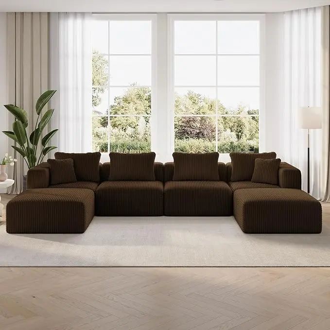 Novilla 141" Modular Sectional Sofa, Modern Cloud Sectional Couch
