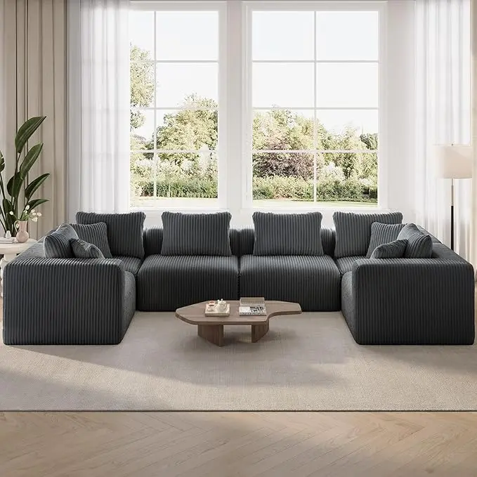 Novilla 141" Modular Sectional Sofa, Modern Cloud Sectional Couch