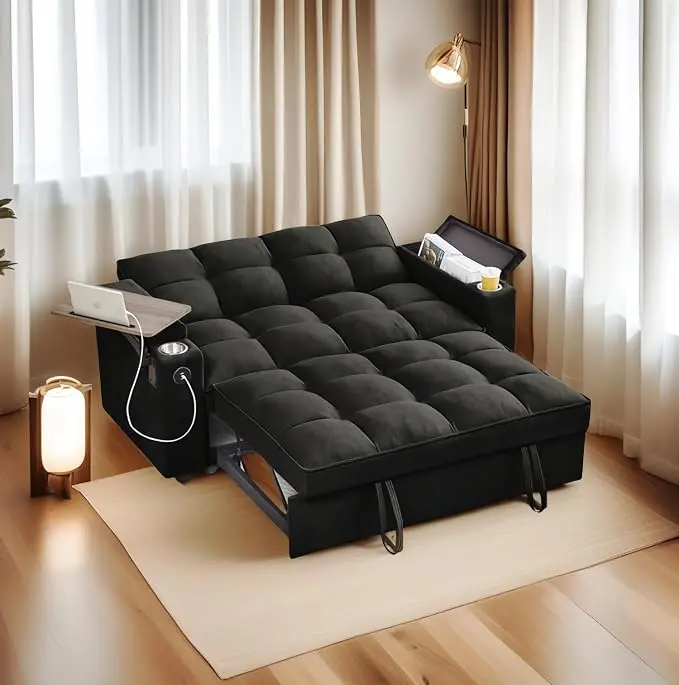oaaktu 65''Convertible Sleeper Sofa Bed, 3-in-1 Pull Out Couch Bed
