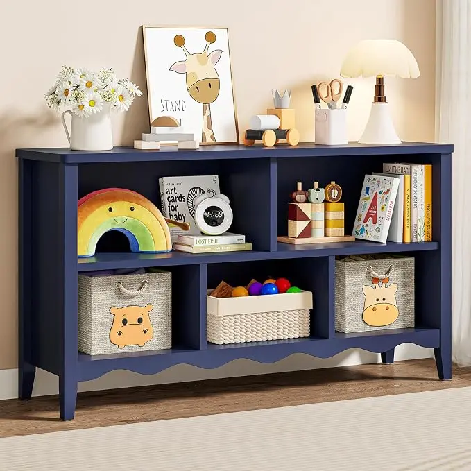 ONBRILL Montessori Shelf, 5 Cube Toy Storage Organizer