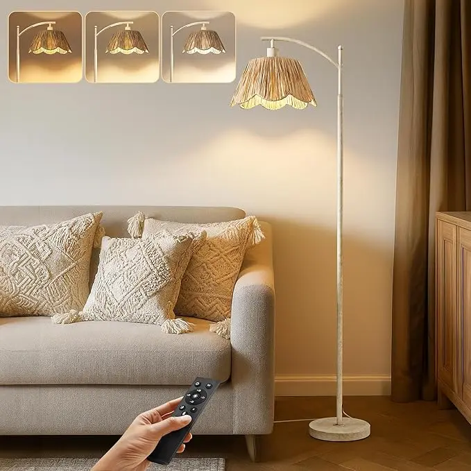 Oneach Rattan Floor Lamp for Living Room