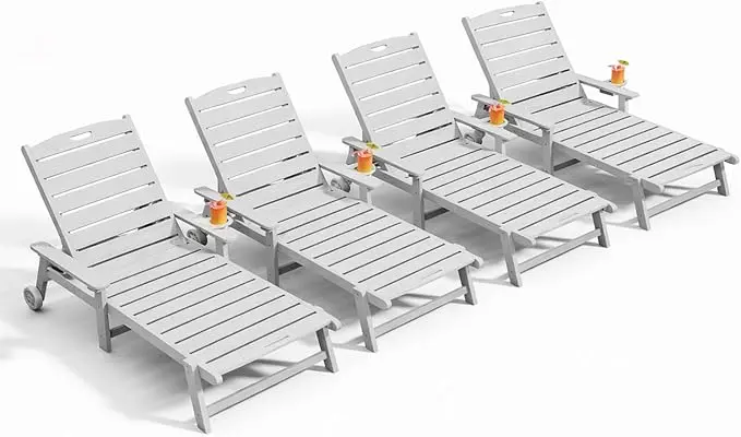 Outdoor Lounge Chair Set of 4