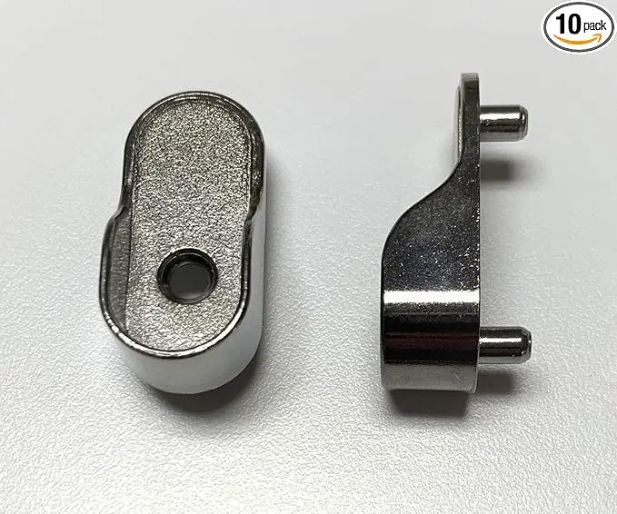 Oval Closet Rod End Support with Dowels in Chrome - 10 Pack