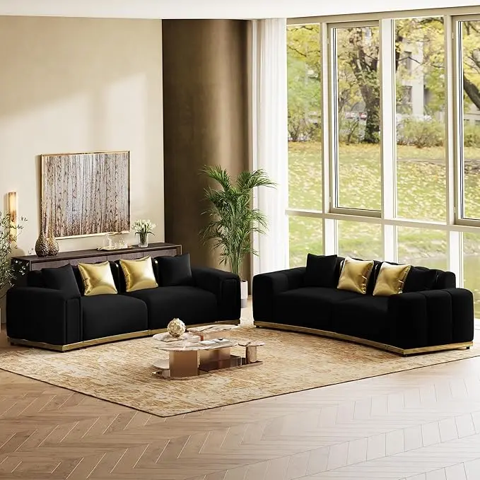 Oversized Velvet Chesterfield Couch
